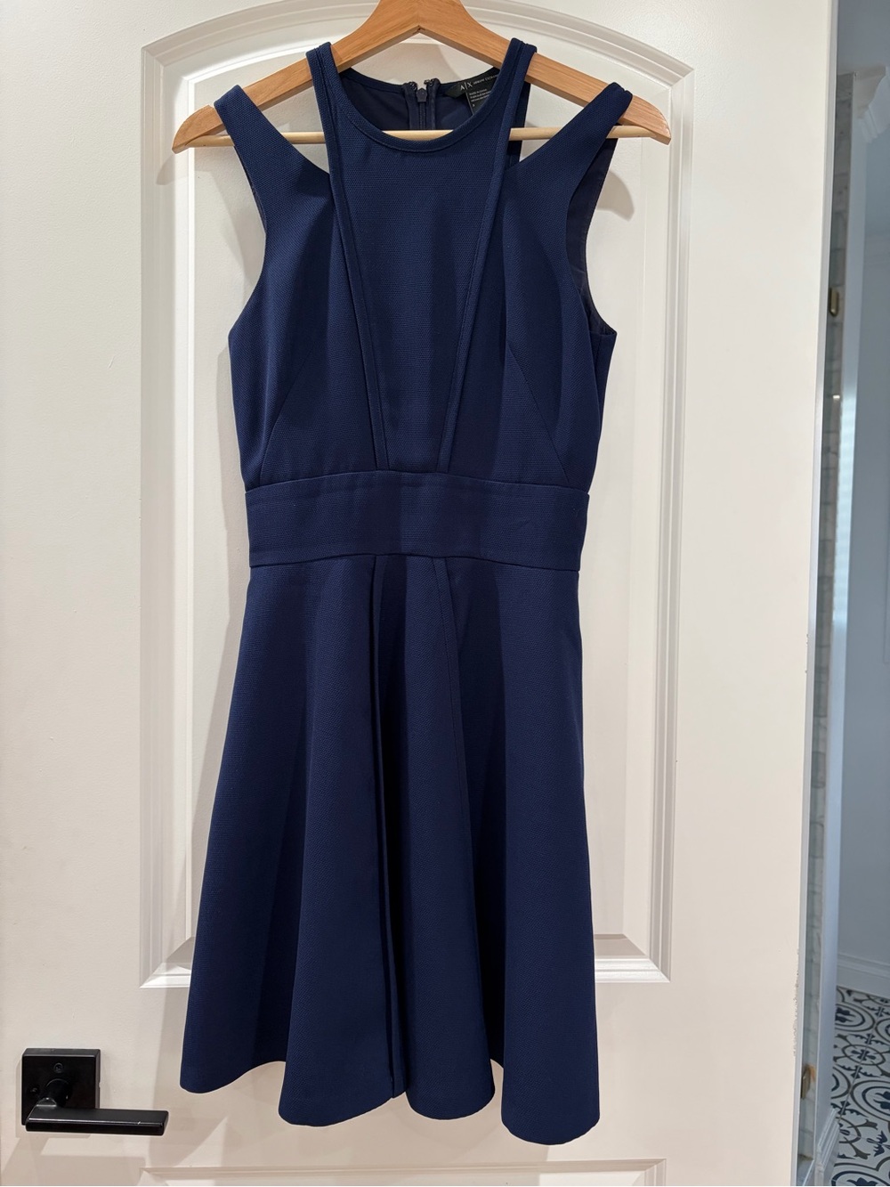 Armani Exchange Navy Sleeveless Sheath Dress